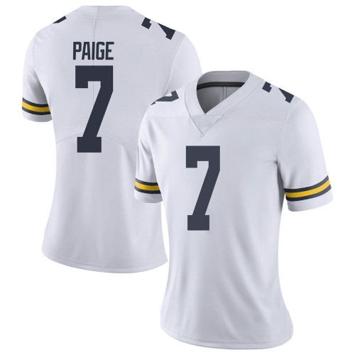 Makari Paige Michigan Wolverines Women's NCAA #7 White Limited Brand Jordan College Stitched Football Jersey PDX1054XF